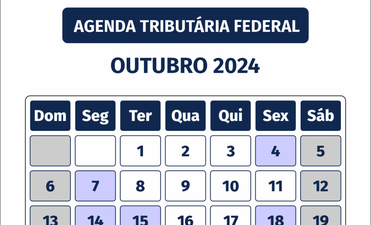 Agenda Tributária de Outubro